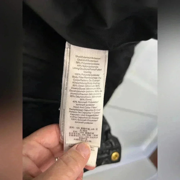 Donna Karan Black Down Puffer with Large  Collar/Hood Neckline M/L - Picture 10 of 16